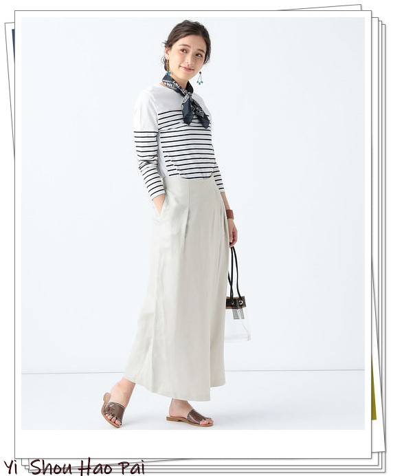 亚麻垂感裤搭配,杏色阔腿亚麻裤的搭配