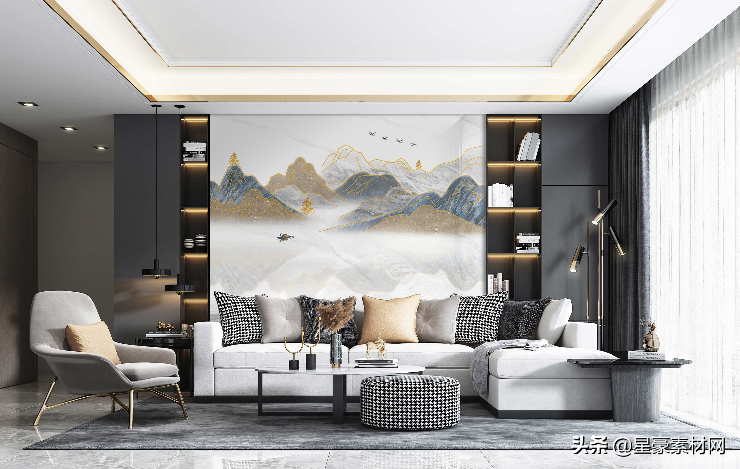背景墙的颜值顶端，没见过就亏了，2020热门家装统计「星豪素材」