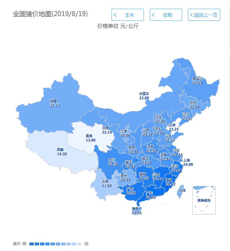 猪价2020年3月9日生猪价格行情,2020.6.25日全国生猪价格行情