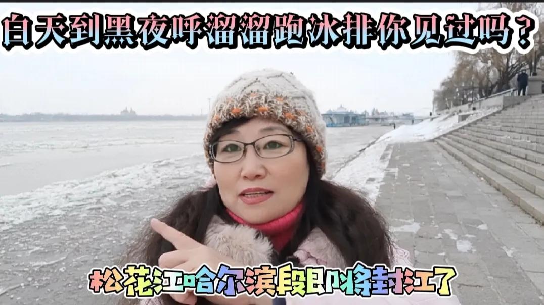 佳木斯松花江跑冰排视频,看哈尔滨松花江冰排最佳位置