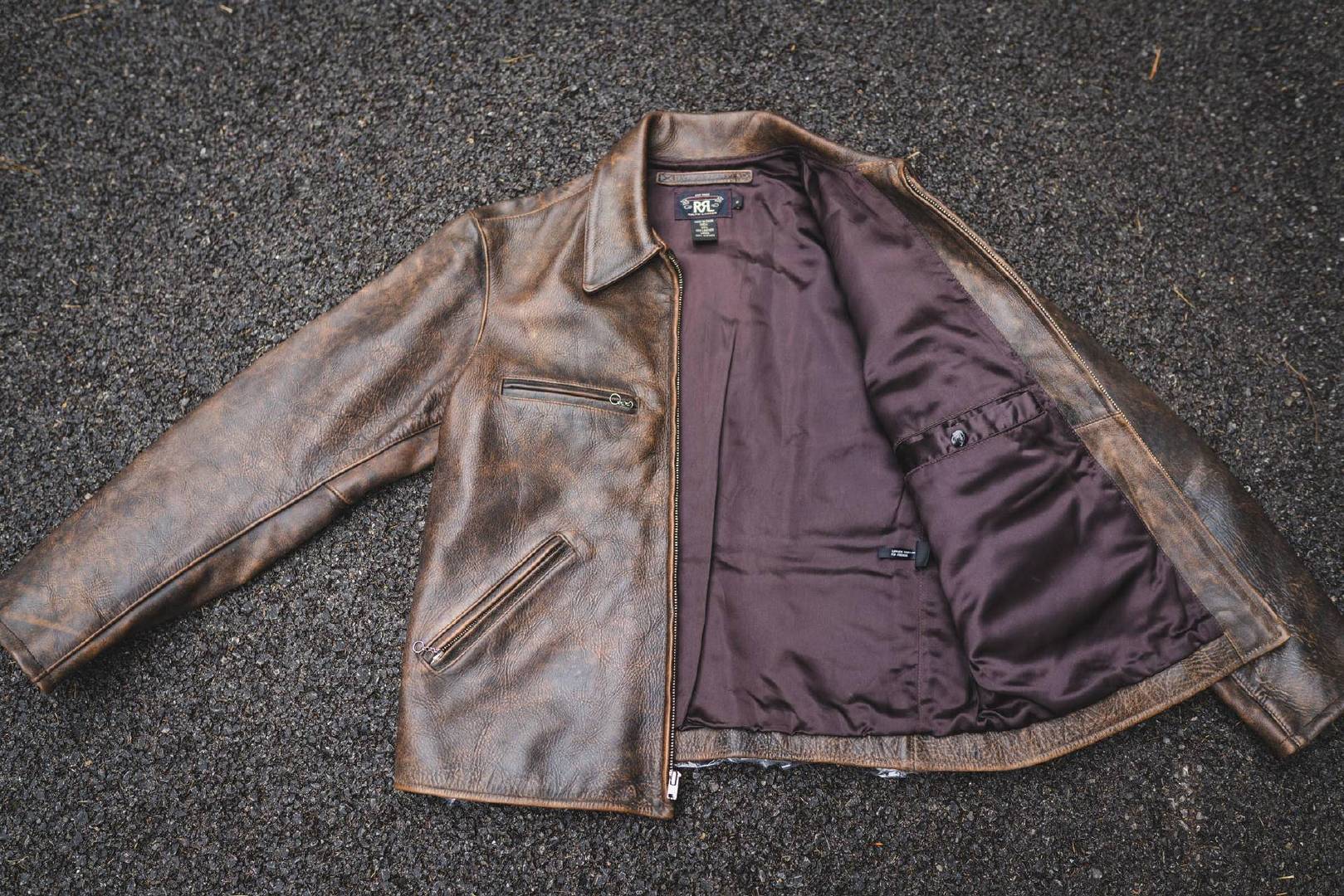 男小牛皮翻毛皮复古做旧皮衣,牛皮复古做旧皮衣男中长款