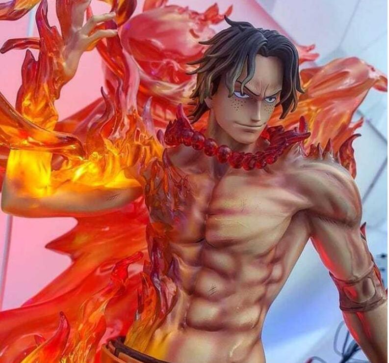 火拳艾斯手办限量款100个真人体型,20年周年庆海贼王艾斯和萨博手办