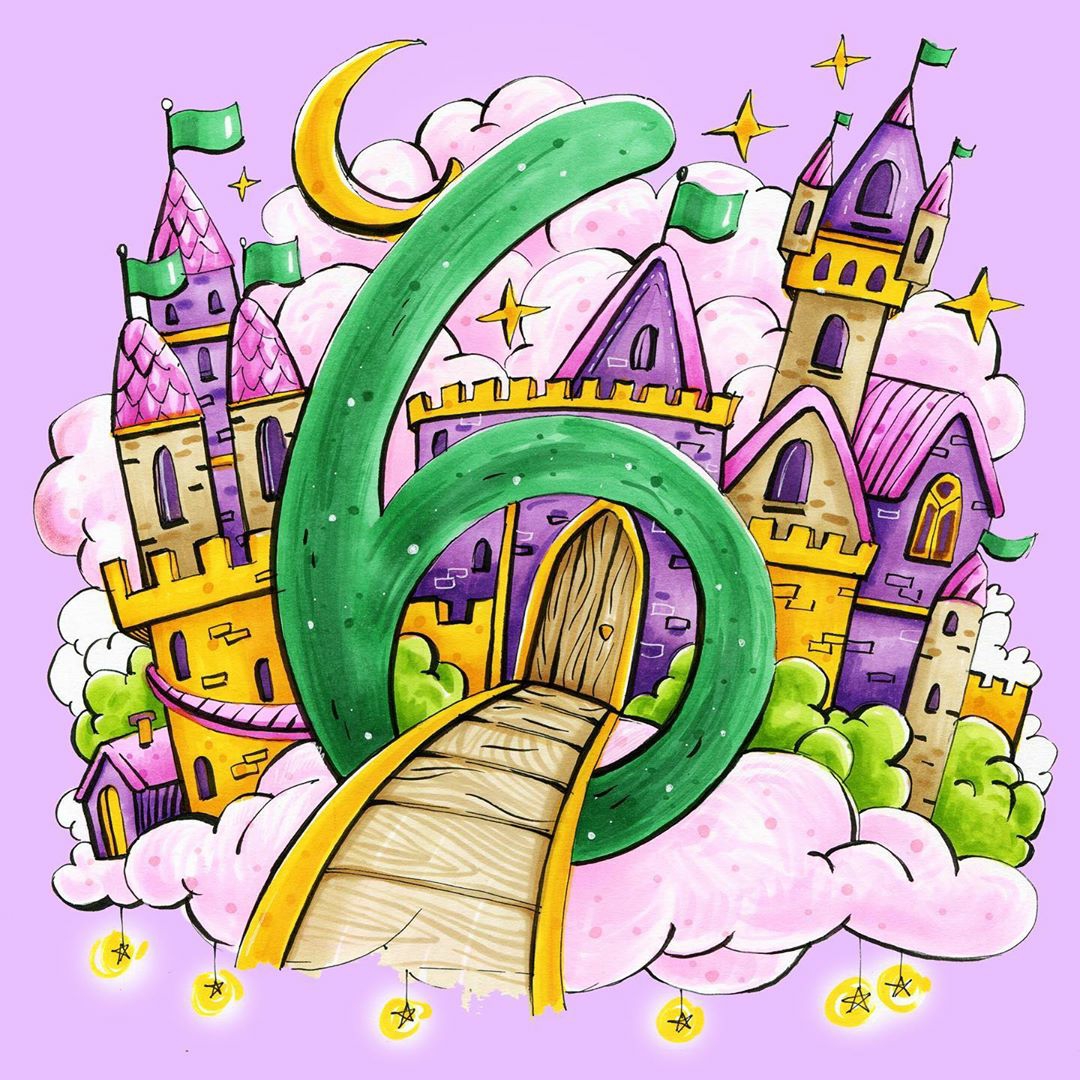 少儿美术马克笔素材：数字主题插画作品素材大全，高清10张图