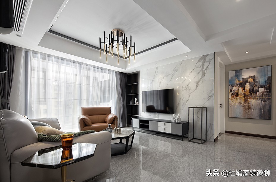 西安灞业大境128平米装修案例,灞业大境三室装修风格