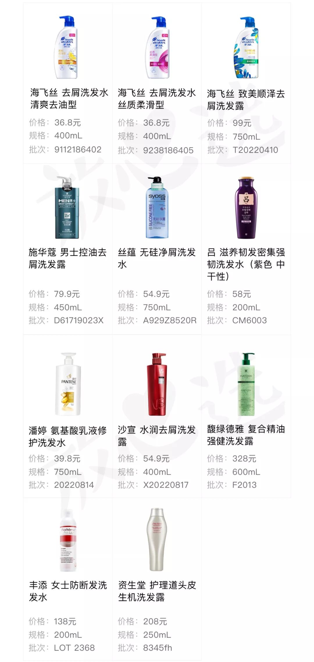 曝光洗发水有毒名单,查出违禁成分的洗发水