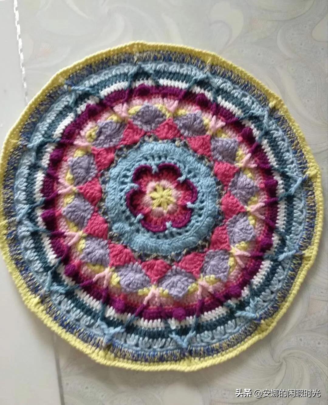 曼陀罗毯子编织教程,苏菲花园曼陀罗毯子钩法高清图解