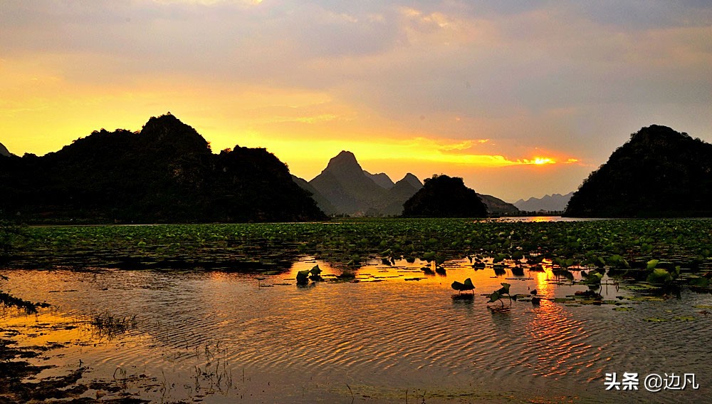邂逅最美山水田园,春游邂逅一场完美的日落