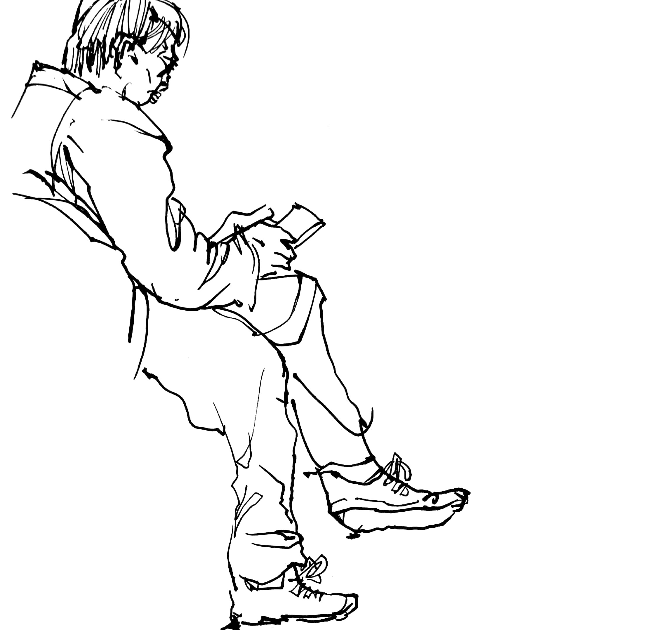 亲切友好的钢笔画速写