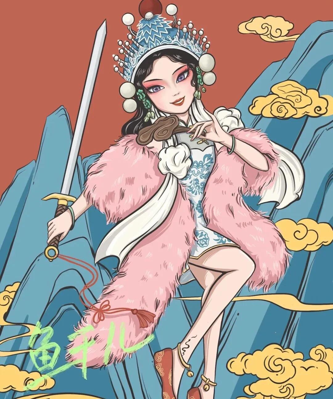 国潮风图片旗袍,国潮风图片背景