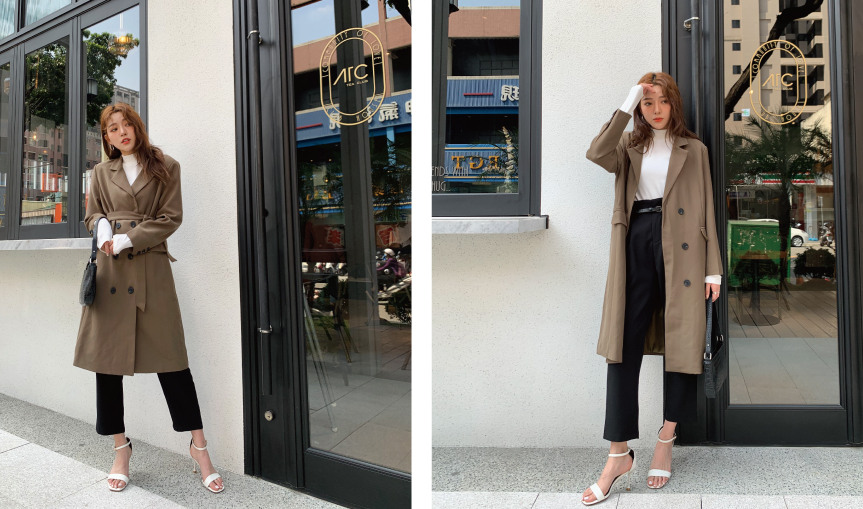 秋冬中长款格子大衣推荐,冬季时尚显瘦格子大衣