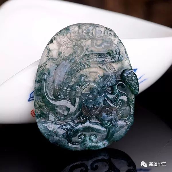 水草玛瑙冰松纹,顶级俏色水草玛瑙