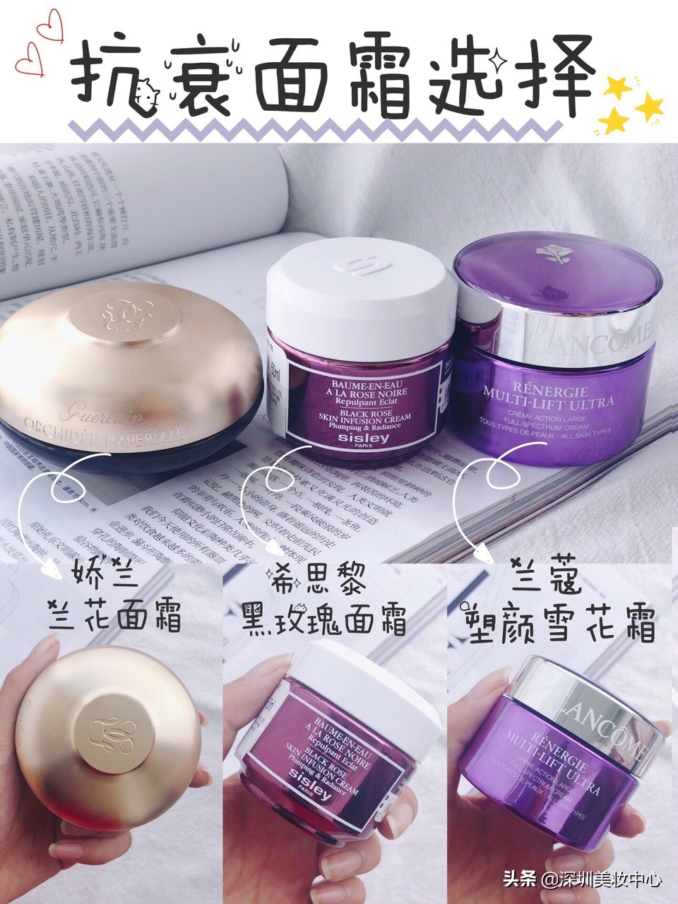 抗衰老面霜选择篇|娇兰兰花、希思黎黑玫瑰、兰蔻塑颜雪花霜