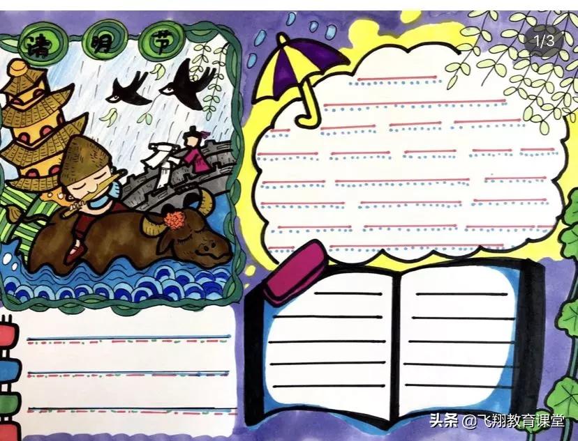 清明手抄报内容古诗文或谚语,清明节诗词习俗手抄报