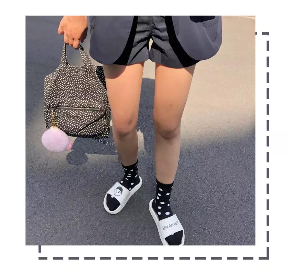 球袜拖鞋穿搭,夏季配拖鞋穿的潮款袜子