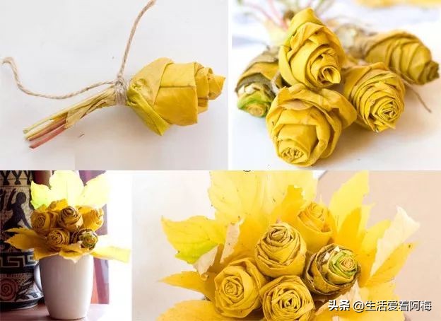 手工树叶简单,落叶手工作品树叶小动物