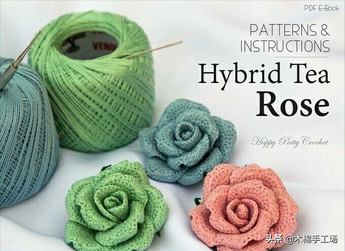 七种玫瑰花的钩编步骤,浪漫永不凋零的玫瑰花折纸