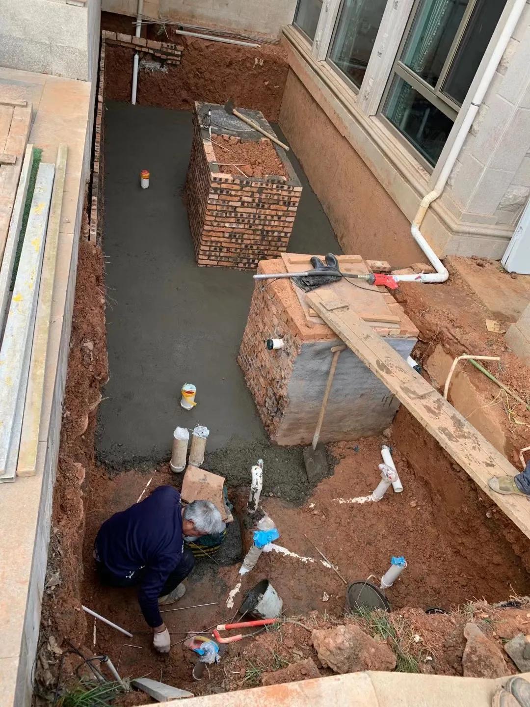 3-5吨锦鲤池建造,锦鲤池生态鱼池建造图