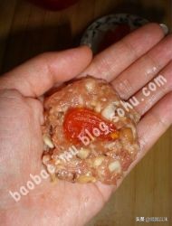 咸蛋黄糯米肉丸,咸蛋黄糯米肉丸教程广式