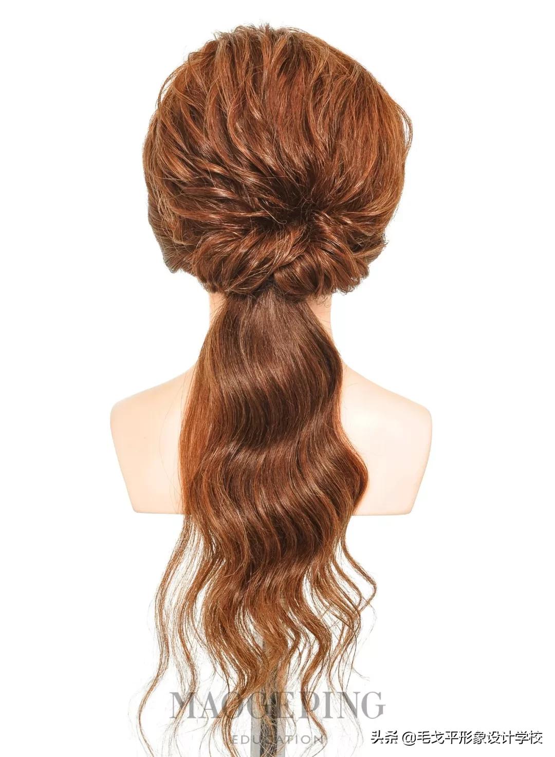 韩式齐肩盘发新娘造型,韩式扎低马尾盘发新娘