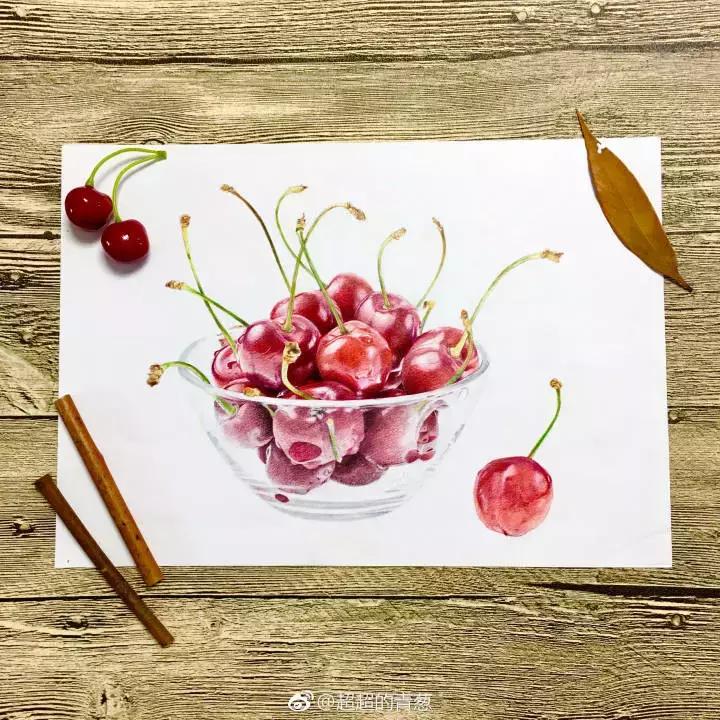 彩铅樱桃的教程步骤图解,樱桃彩铅教程