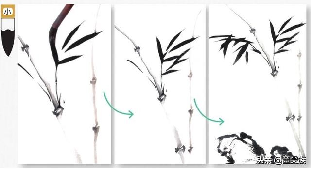 水墨画竹的写意画法,如何欣赏兰竹组合画