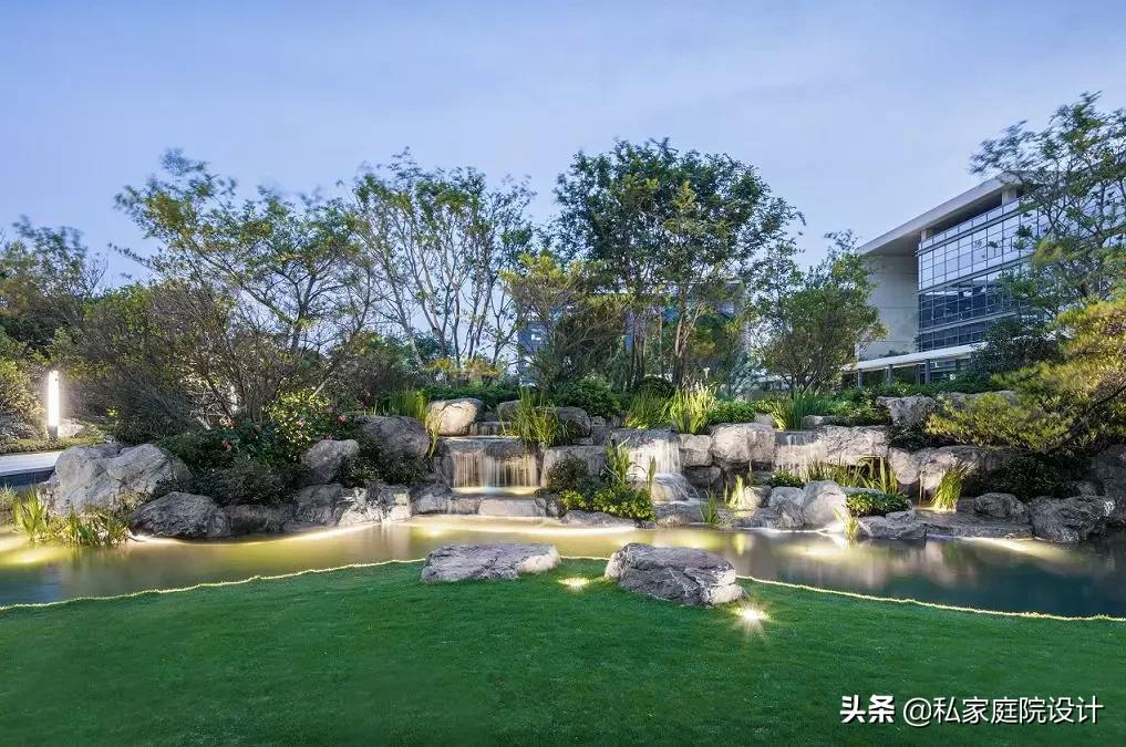 中式庭院石头造景效果图,庭院景观置石技法