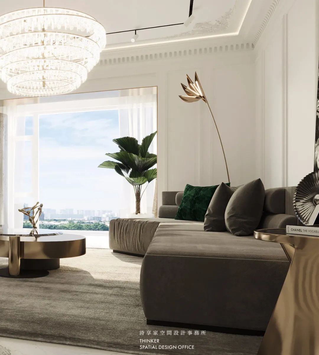 法式复古pu线条效果图,pu线条搭配什么灯