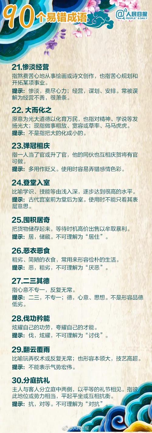 最容易被用错的120个成语分类辨析,这几个易错成语一定要小心