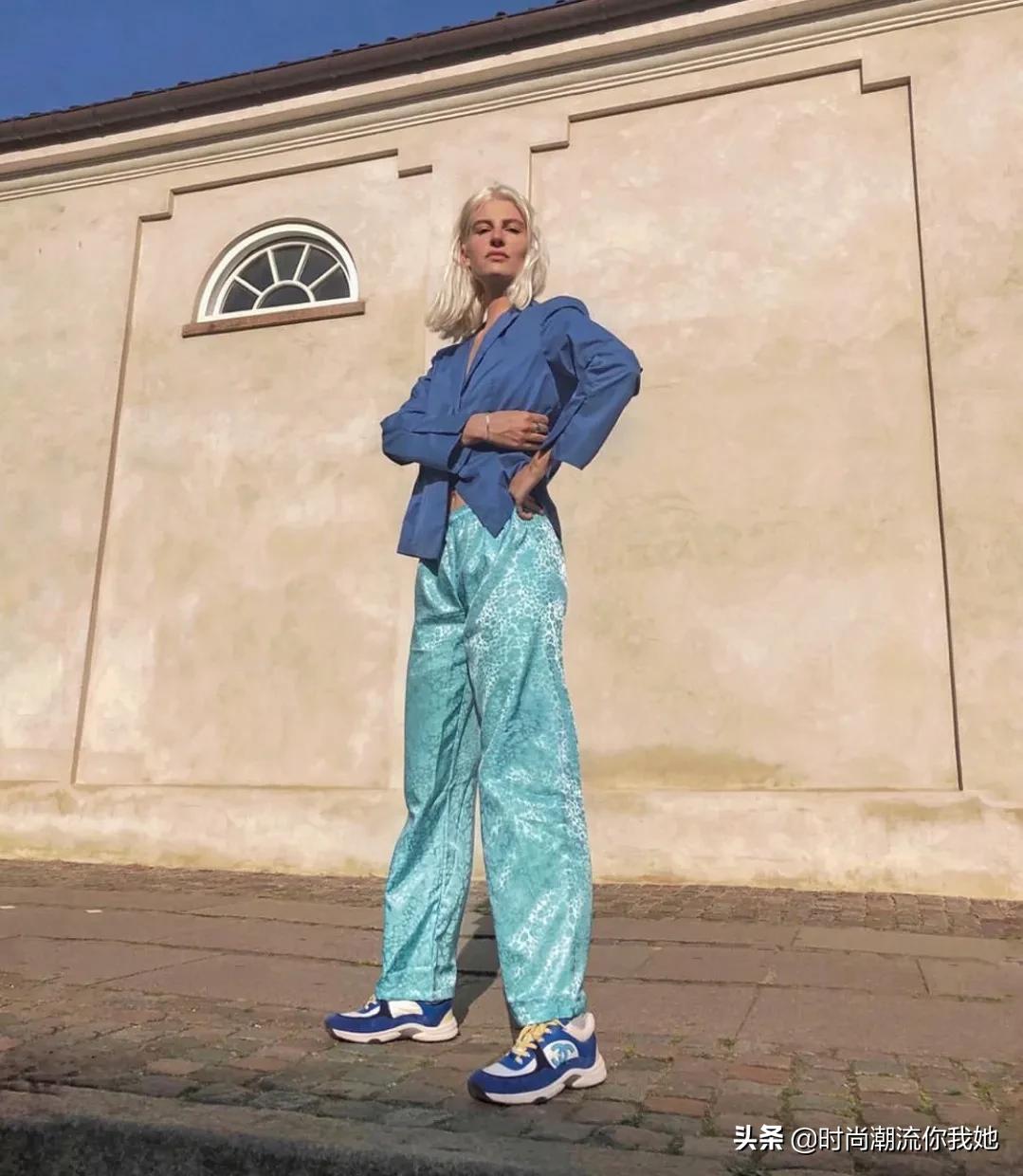 夏天穿马卡龙色系的长裤,马卡龙紫色裤子搭配