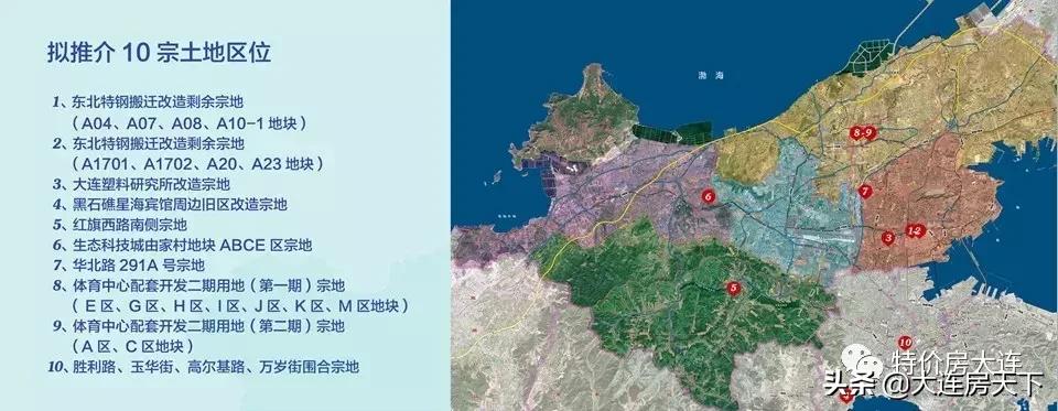 大连拟集中出让9宗地块,大连市内四区七种地出让