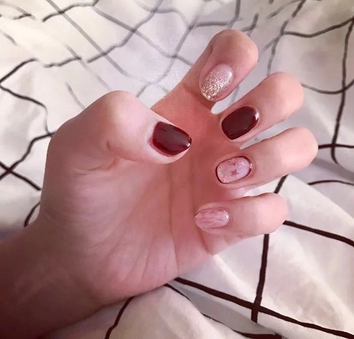 包边拼色美甲做法,美甲包边教程完整版