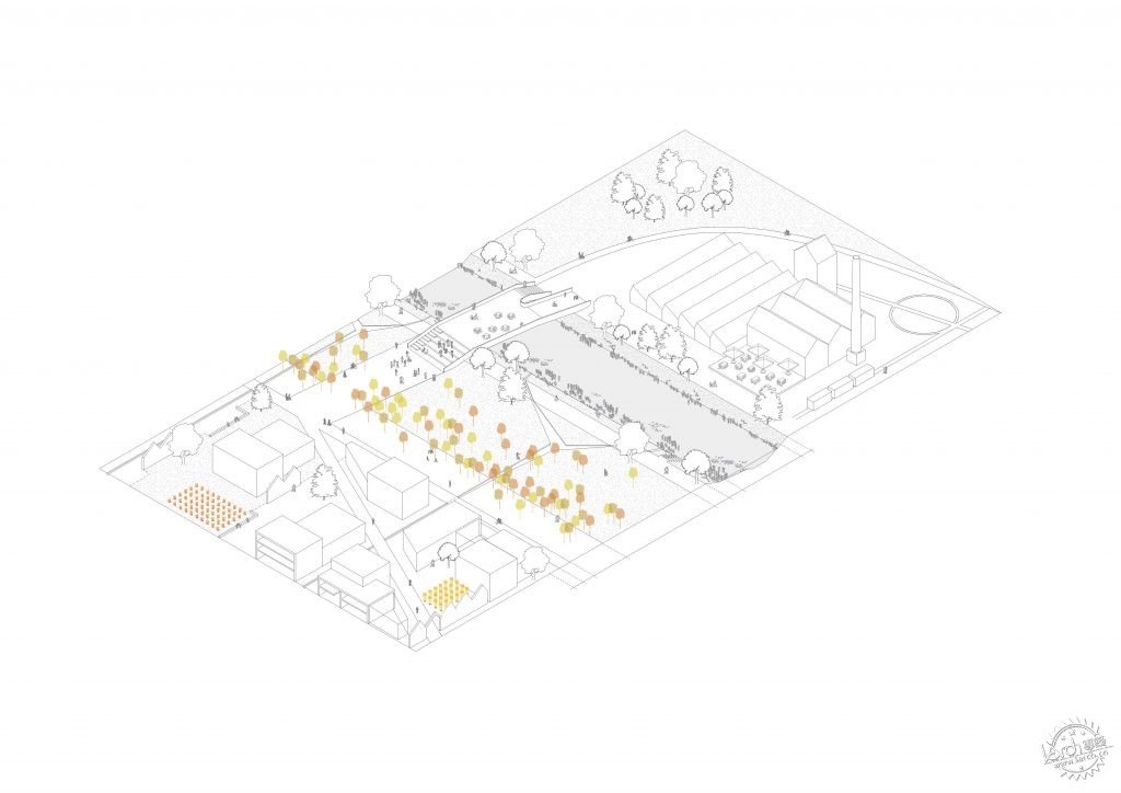 砖墙、烟囱与老旧的机器，遮不住河岸的水波光亮