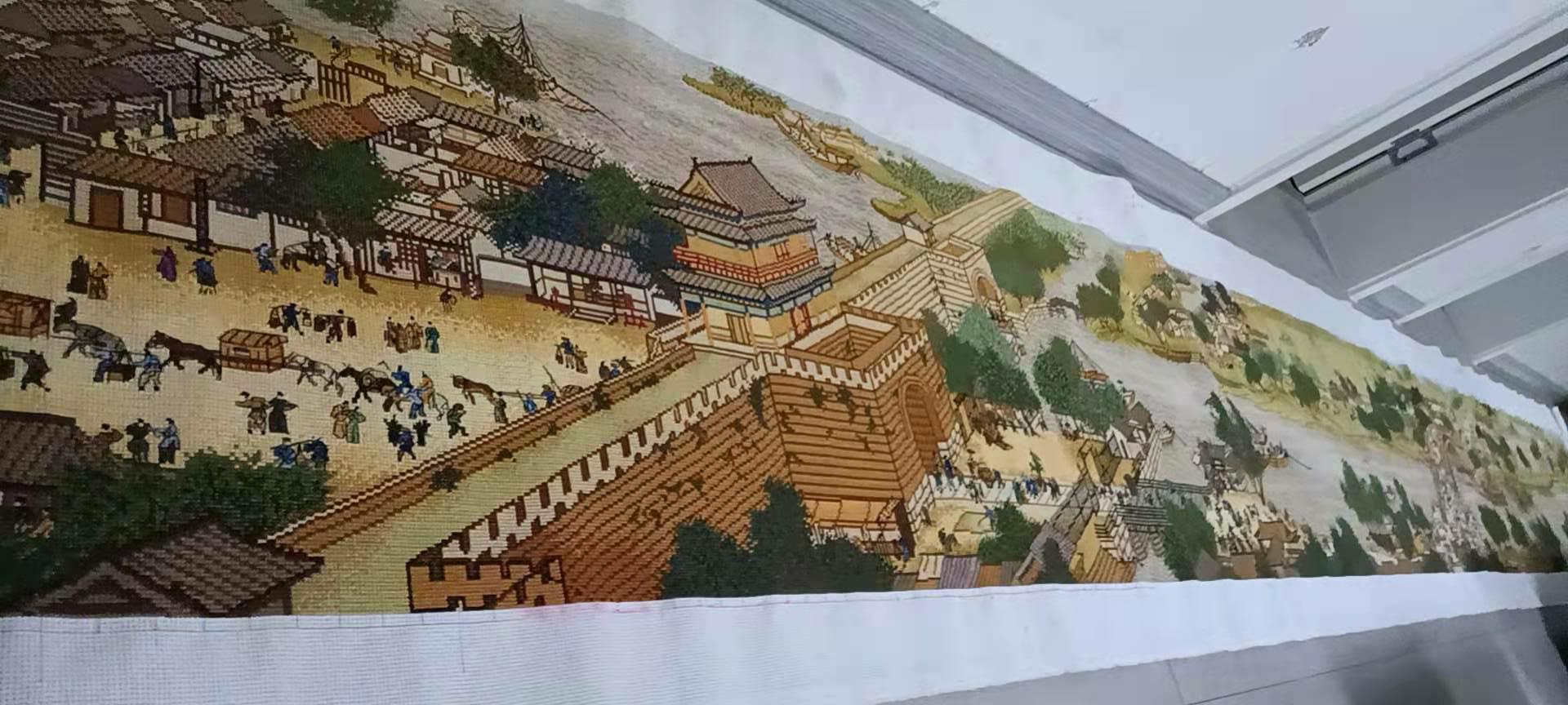 清明上河图十字绣勾边教程,100万清明上河图十字绣