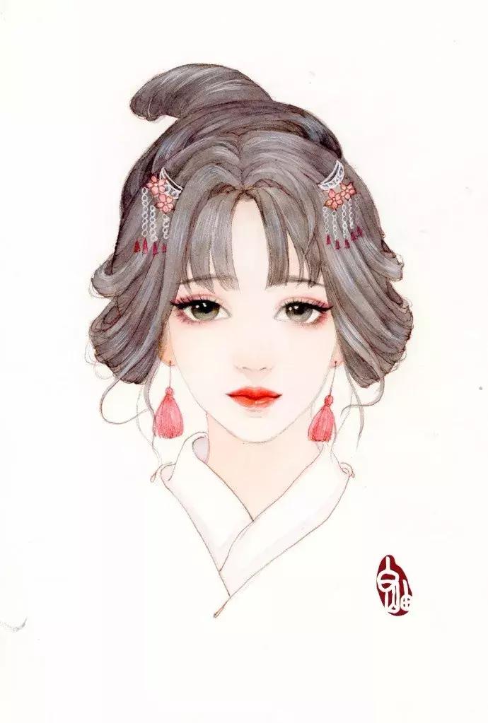 手绘古风少女，唯美灵动，唤起少女们心中的三生三世