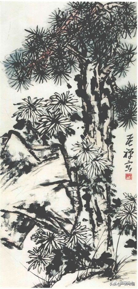 李苦禅画梅作品,李苦禅的菊花国画作品图片