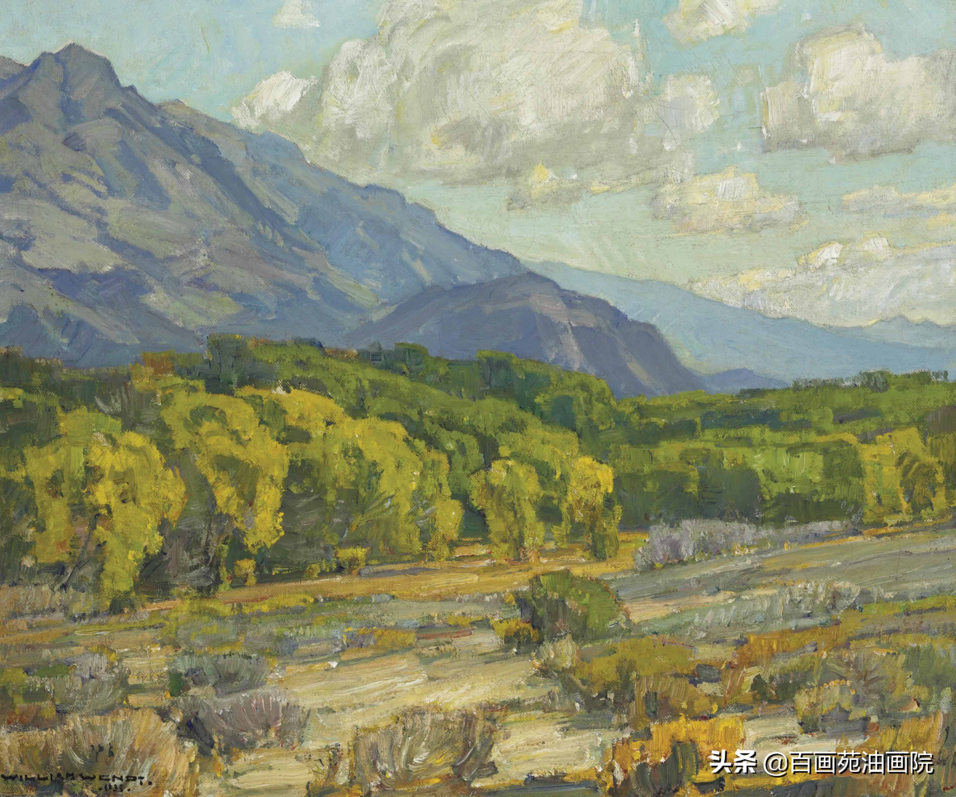 风景油画色彩的基础知识,阿尔卑斯山风景油画