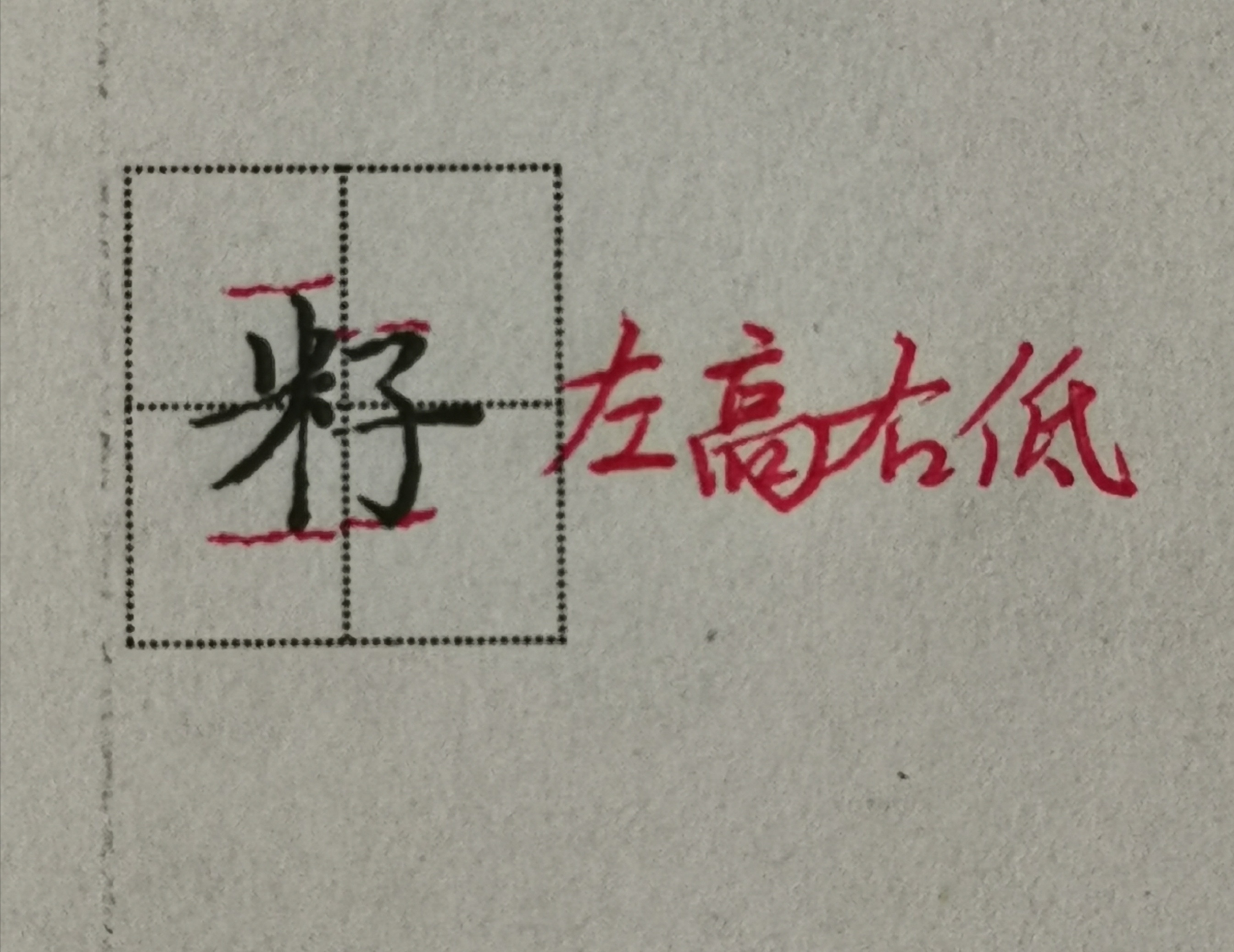 写子字的正确写法,子字的硬笔写法