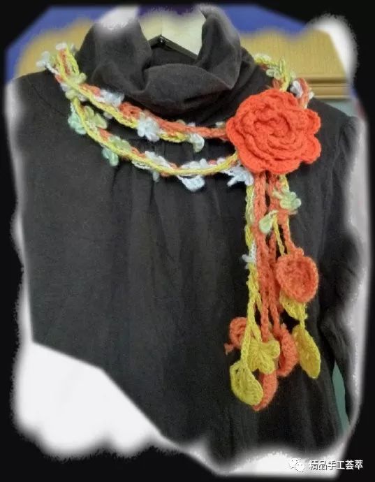 钩针毛衣链教程,手工编织毛衣链款式图