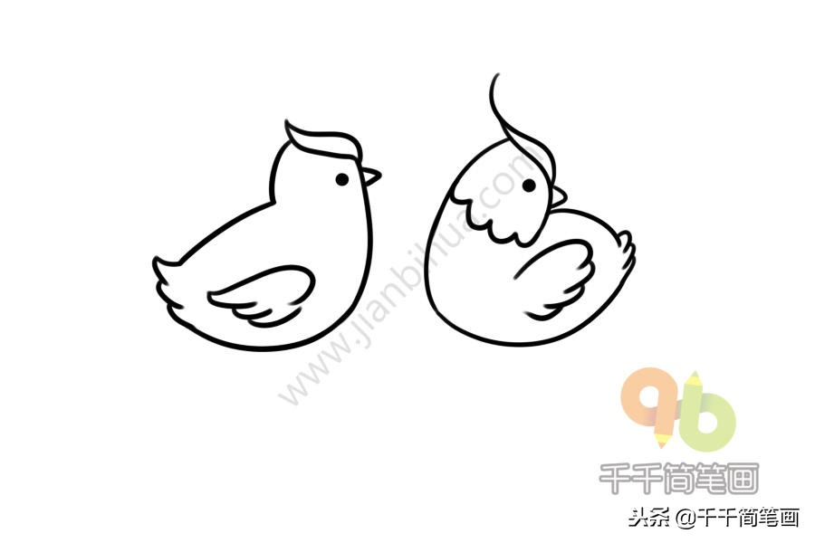 沙暖睡鸳鸯简笔画,睡觉的鸳鸯简笔画