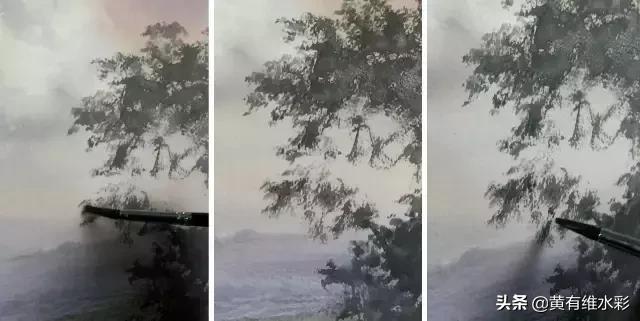 水彩画山风景入门,远山画法入门教程