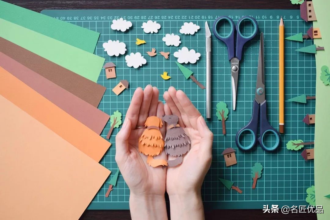 适合做多层立体纸雕的图,屋子半立体纸雕