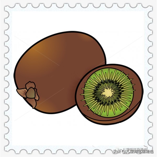 猕猴桃怎么画简笔画简单又好看,猕猴桃简笔画怎么画好玩又简单