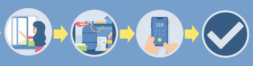 液化气罐着火灭火视频,居民家中液化气罐着火