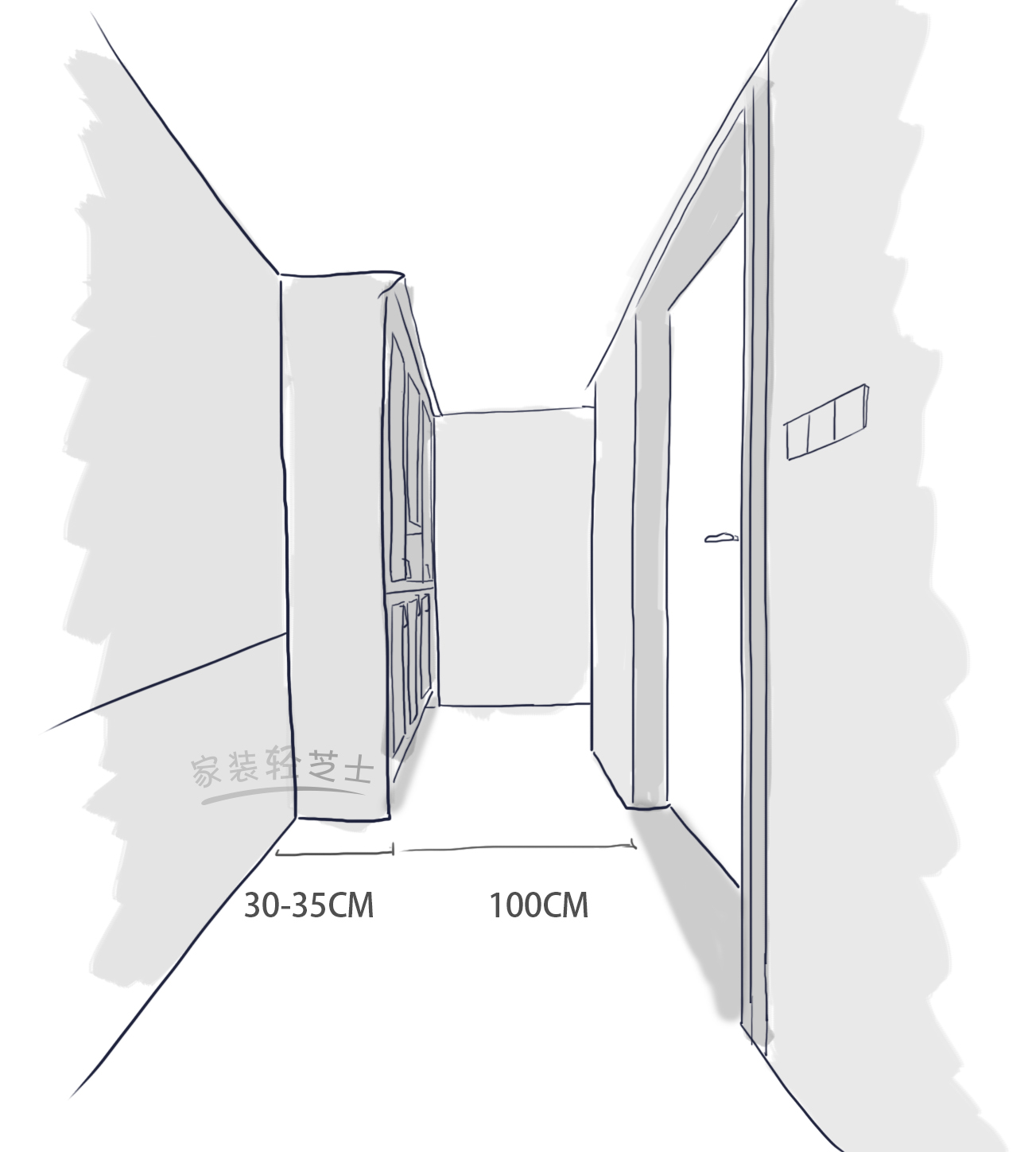 走廊不一样宽如何设计地砖,1.3米宽走廊设计