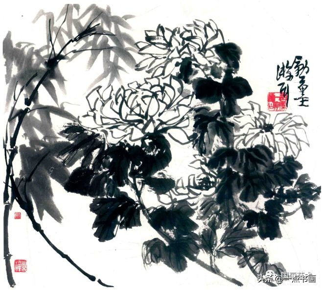 李苦禅画梅作品,李苦禅的菊花国画作品图片