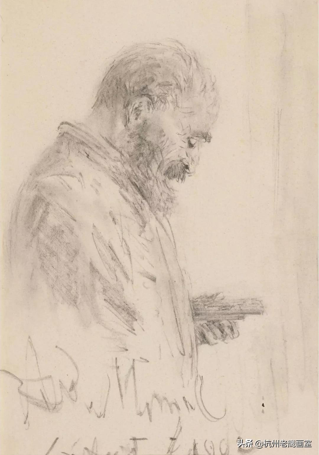 门采尔素描作品的尺寸,门采尔素描高清大图