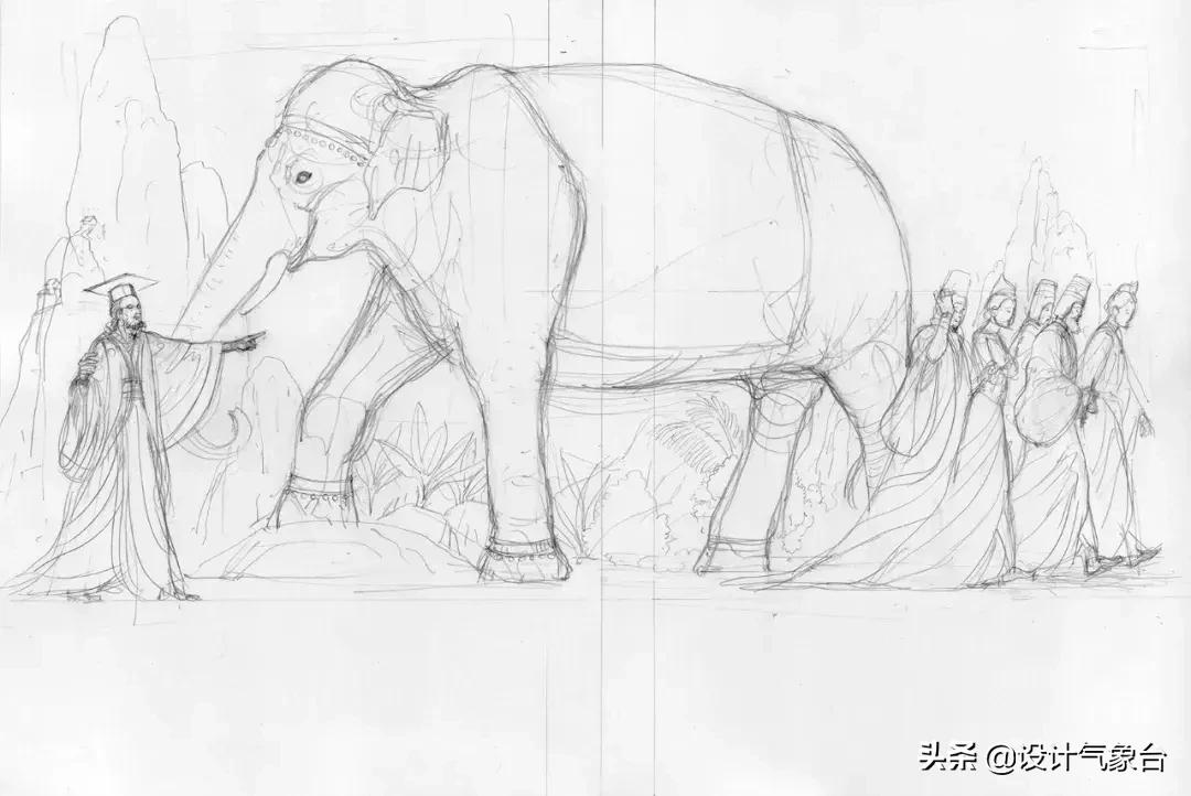 曹冲称象小学课本插图,曹冲称象绘画完整版