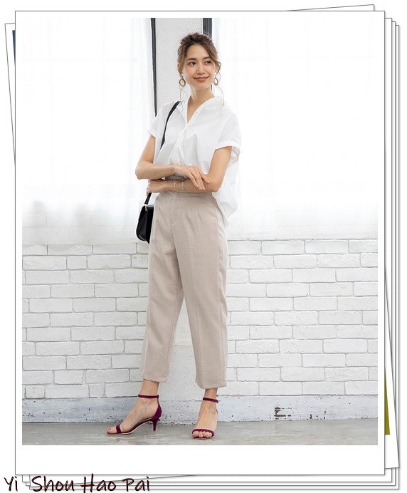 亚麻垂感裤搭配,杏色阔腿亚麻裤的搭配
