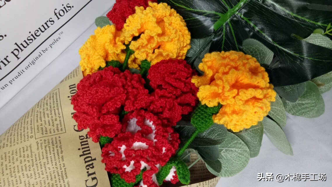 教师节康乃馨编织,编织花束送妈妈