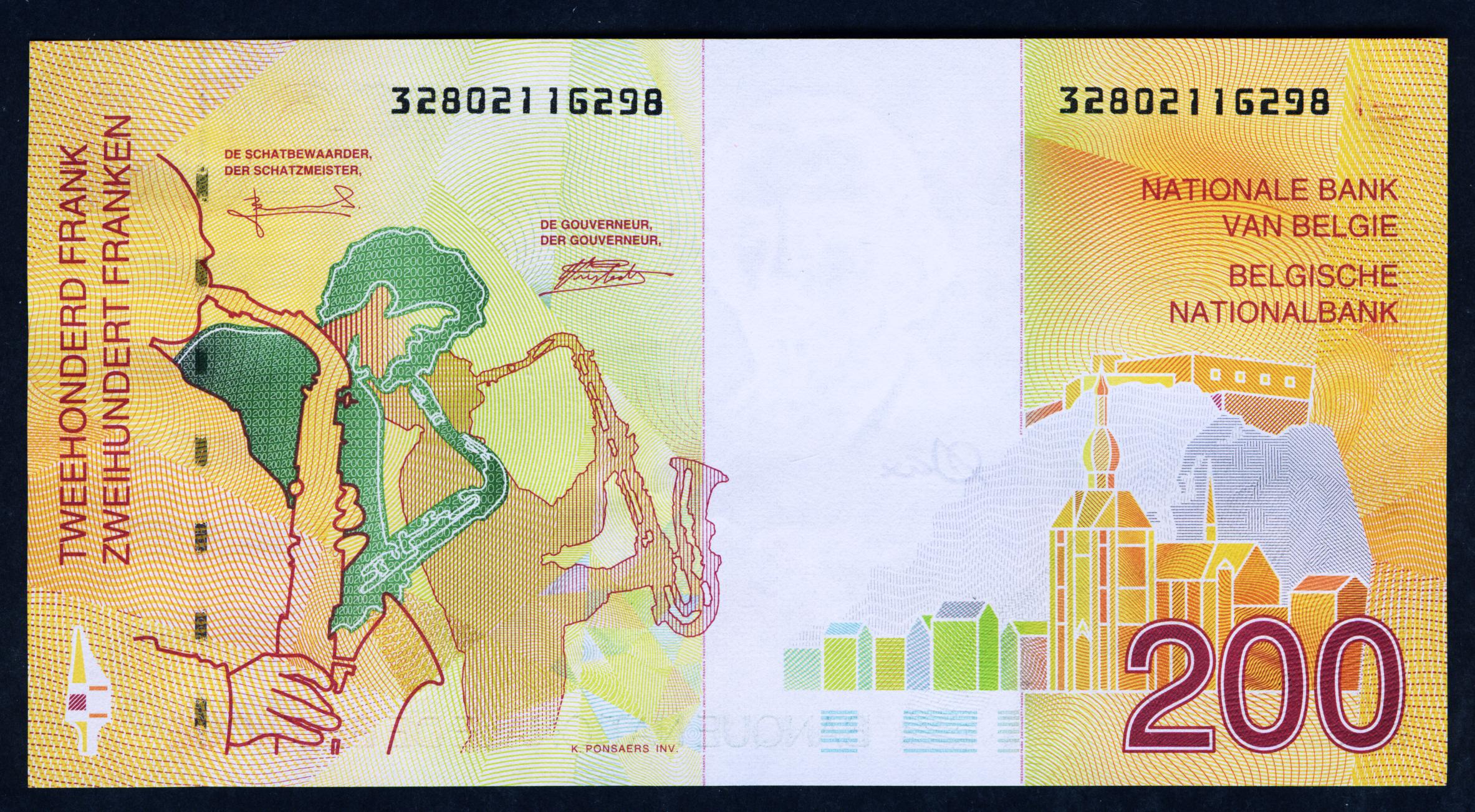 比利时200法郎赏析，萨克斯的名称来源于这位乐器大师的姓氏